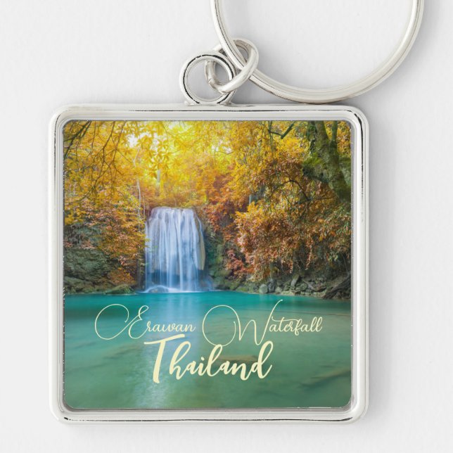 Porte-clés Fall View of Erawan Waterfall Thailand             (Devant)