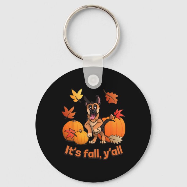 Porte-clés Fall Yall German Shepherd Puppy (Recto)