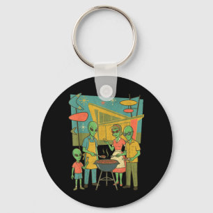 Porte-clés Famille Alien Bbq Mid Century Modern Rétro1950s