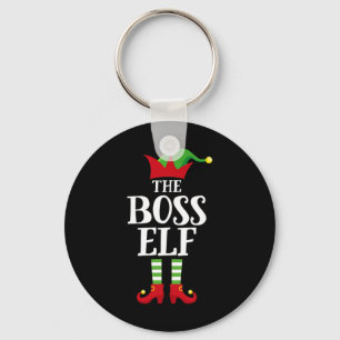 Porte-clés Famille de lutin en chef Pajam de Noël assorti pou
