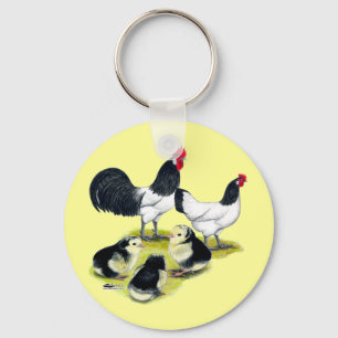 Porte-clés Famille de poules Lakenvelder