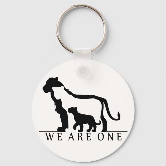 Porte-clés Famille Lion (version blanche) (Recto)