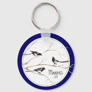 Porte-clés Famille Magpie à Customiser, collection d'oiseaux