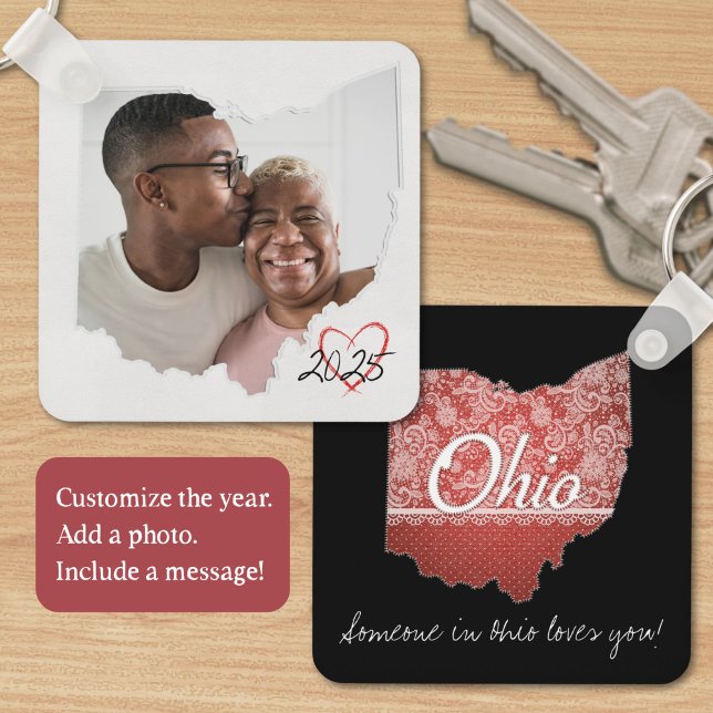 Porte-clés Famille Ohio Moments quotidiens Keepsaké (Create an Ohio keepsake keychain as a gift for a loved one or even for yourself. )