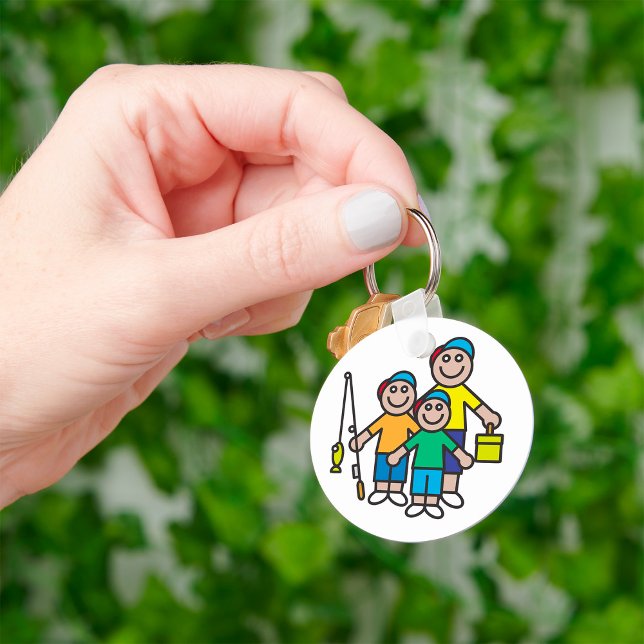 Porte-clés Famille Partant à la Pêche (Créateur téléchargé)