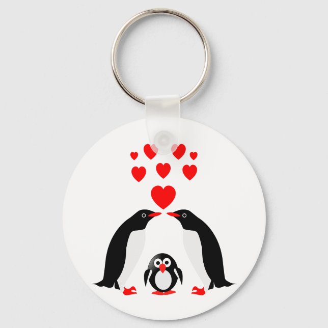 Porte-clés Famille Penguins (Recto)