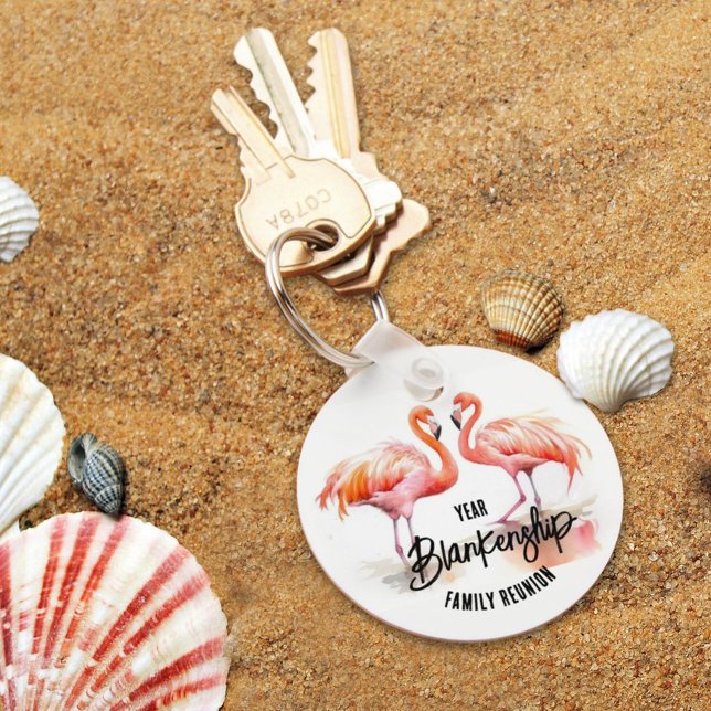 Porte-clés Famille Réunion Flamant rose double Gardien annuel (A keepsake keychain from the family reunion is a sweet and easy way to keep the memories alive. )