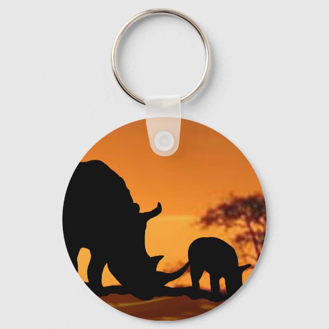 Porte-clés famille rhino (Recto)