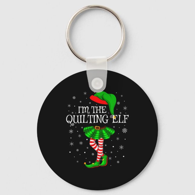 Porte-clés Family Matching Women Girls I'm The Quilting Elf C (Recto)