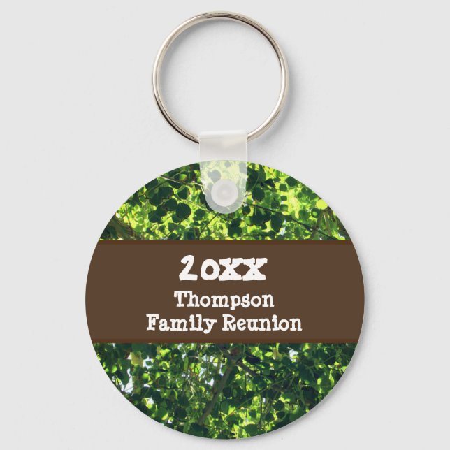 Porte-clés Family Reunion Green Leaves Tall Tree Keepsake (Recto)