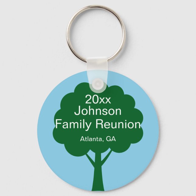 Porte-clés Family Reunion Souvenir with Name, Tree & Year (Recto)