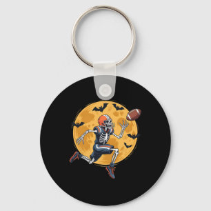 Porte-clés Fan de football américain Skeleton Halloween garço