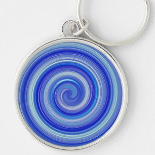 Porte-clés Fancy spirale bleue