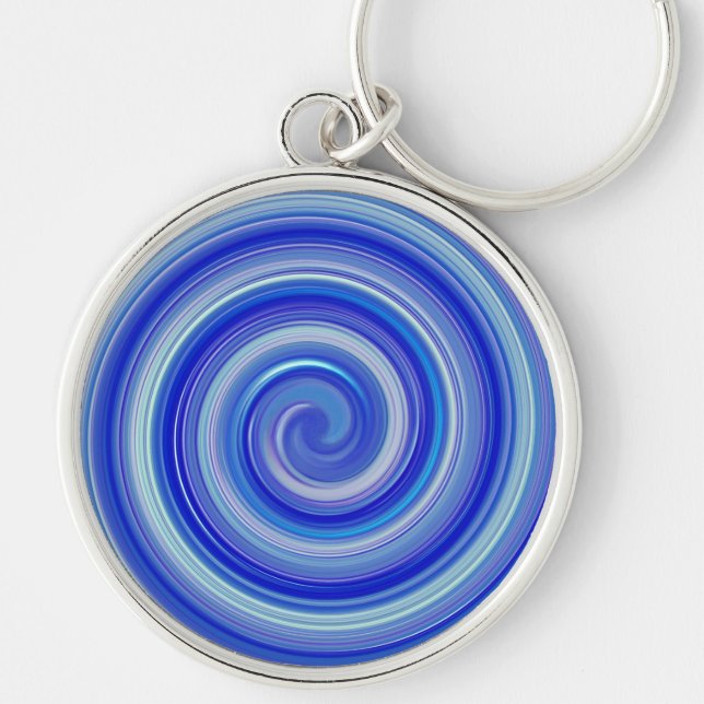 Porte-clés Fancy spirale bleue (Devant)