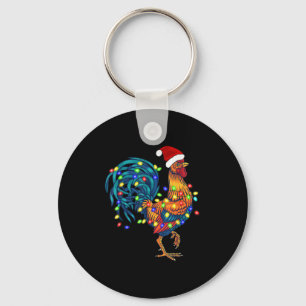 Porte-clés Fantaisie de poulet rôti feux de Noël Pyjama Farm