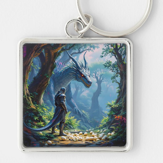 Porte-clés Fantasy Cute Eggs Chevalier Dragon (Devant)