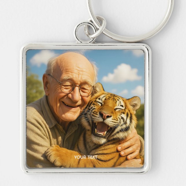 Porte-clés Fantasy Cute Tiger Old Man (Devant)