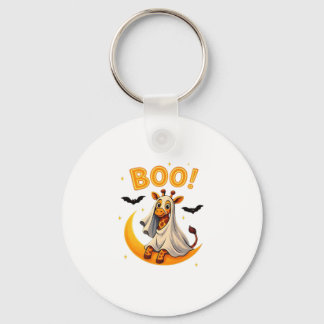 Porte-clés Fantôme de girafe mignon sur la lune � Funny Hallo
