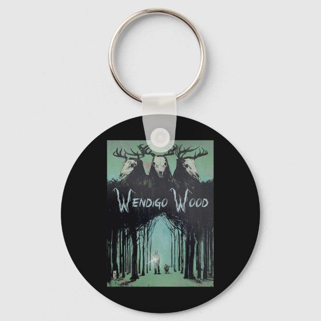 Porte-clés Fantôme De La Forêt Cryptid Wendigo Bois (Recto)