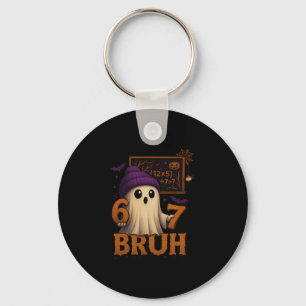 Porte-clés Fantôme de maths drôle 67 Bruh Halloween Mème Prof