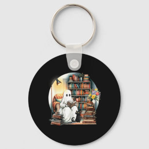Porte-clés Fantôme drôle lisant un livre amateur Halloween Ch