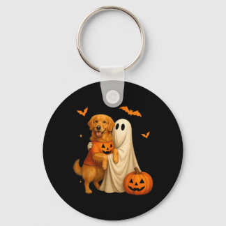 Porte-clés Fantôme tenant un chien doré Halloween - Drôle dor