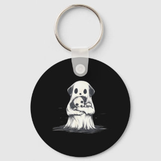 Porte-clés Fantôme tenant un chiot Costume drôle d'Halloween