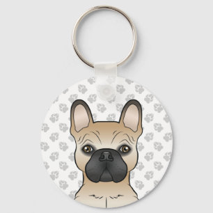 Porte-clés Faon avec masque noir Bouledogue français chien &