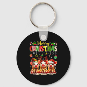 Porte-clés Farmer drôle Joyeux Noël Renne Père Noël Gs Fam
