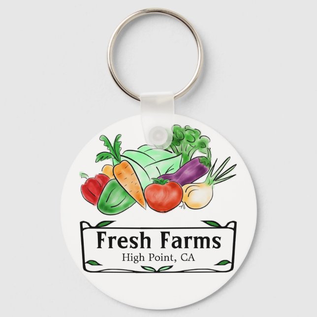 Porte-clés Farmers Market Custom Keychain (Recto)