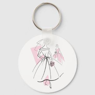 Porte-clés Fashion Bride Groupe rose porte - clé rond