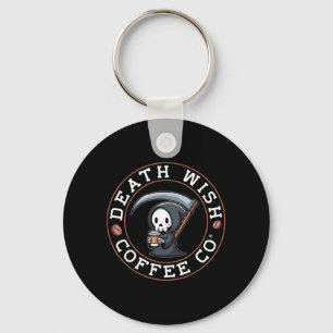 Porte-clés Faucheuse d'Halloween buvant du café Death Wish