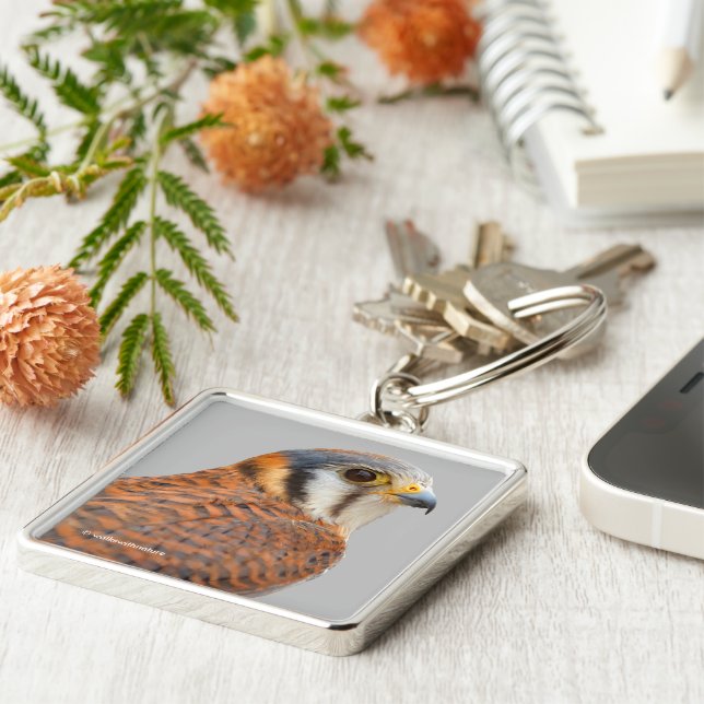 Porte-clés Faucon étonnant de Kestrel Sparrowhawk américain (Côté)