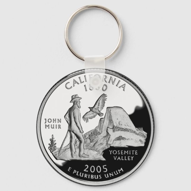 Porte-clés Faux California State Quarter Yosemite Valley Muir (Recto)