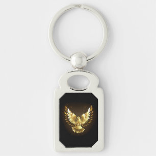 Porte-clés Faux Gold Foil Peace Dove en noir