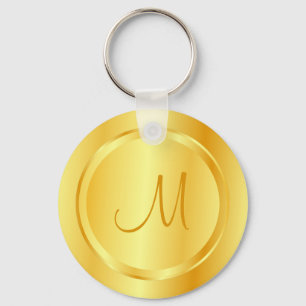Porte-clés Faux Gold Moderne Monogramme Modèle Élégant
