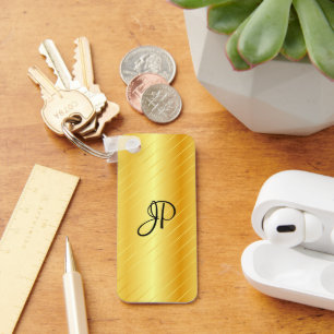 Porte-clés Faux Gold Monogramme Élégant Modèle moderne