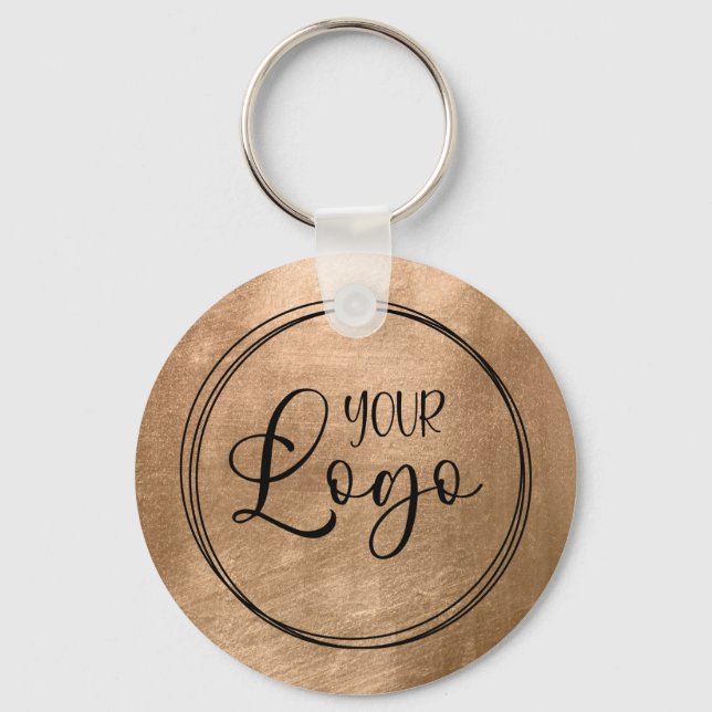 Porte-clés Faux Or Cuivre Feuille Votre Logo (Recto)