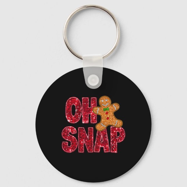 Porte-clés Faux Sequins Oh Snap Noël Gingerbread Famille (Recto)