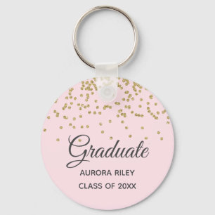 Porte-clés Faveur de remise de diplôme Confetti Rose Pâle Pai