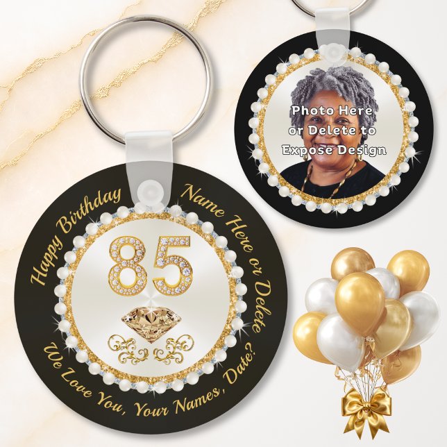 Porte-clés Faveurs pour la fête des 85 ans, 85e anniversaire, (Favors for 85th birthday party. Birthday party ideas for mom or grandma. 85th birthday party favors!)