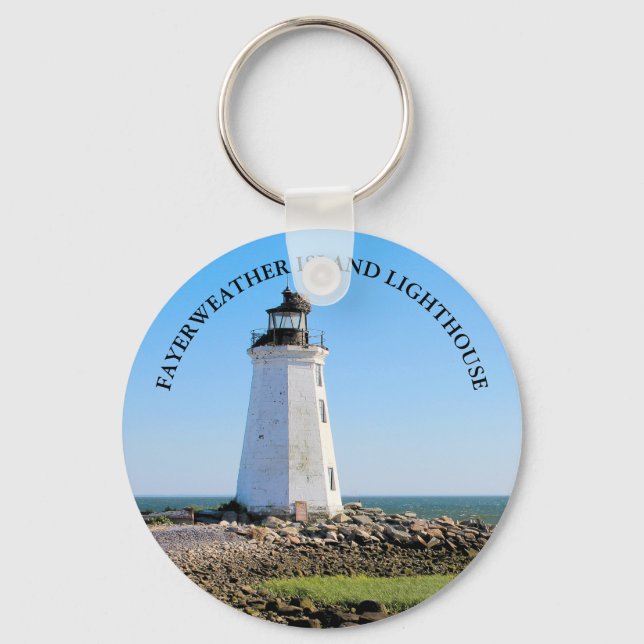 Porte-clés Fayerweather Island Lighthouse Connecticut Clavier (Recto)
