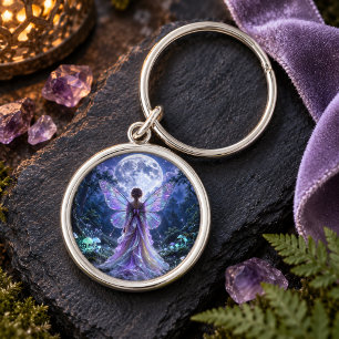 Porte-clés Fée au clair de lune Forêt enchantée Fantaisie