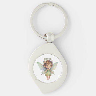 Porte-clés Fée de la Forêt Enchantée : lutin vert pastel