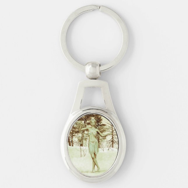 Porte-clés Fée d'hiver dans l'art fantastique de la forêt enn (Devant)