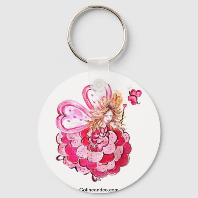 Porte-clés Fée du coeur papillon Colineandco (Recto)