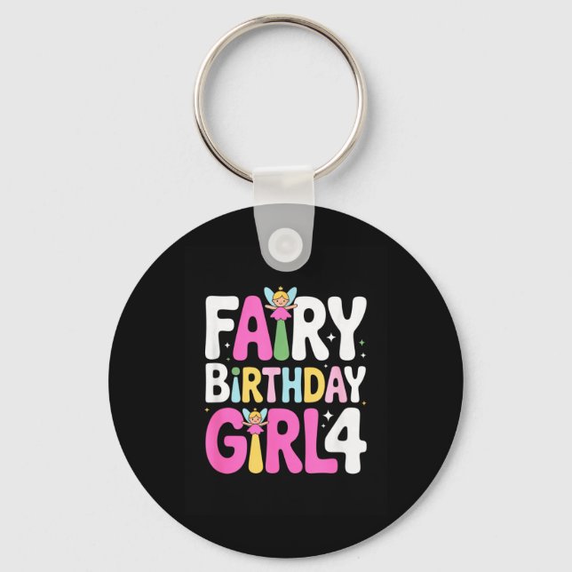 Porte-clés Fée Magique Fille Anniversaire 4 Citation Quatrièm (Recto)