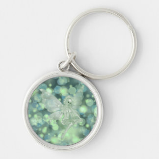 Porte-clés Fée verte sur fond Bokeh