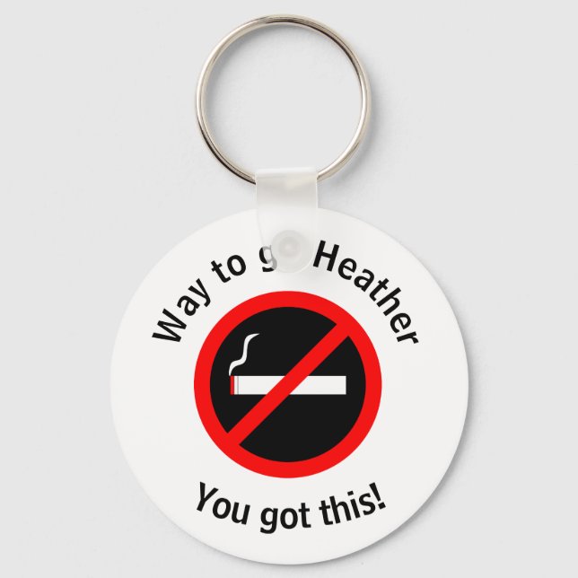 Porte-clés Félicitations à l'abandon du tabac personnalisé (Recto)