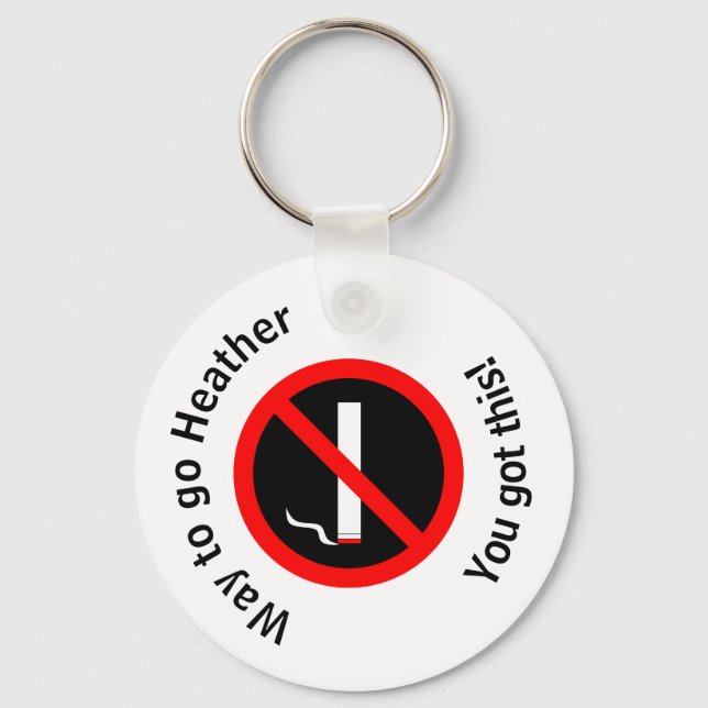 Porte-clés Félicitations à l'abandon du tabac personnalisé (Recto)